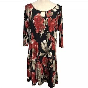 Espresso Dress Black Red Gold Casual Womens Size Medium